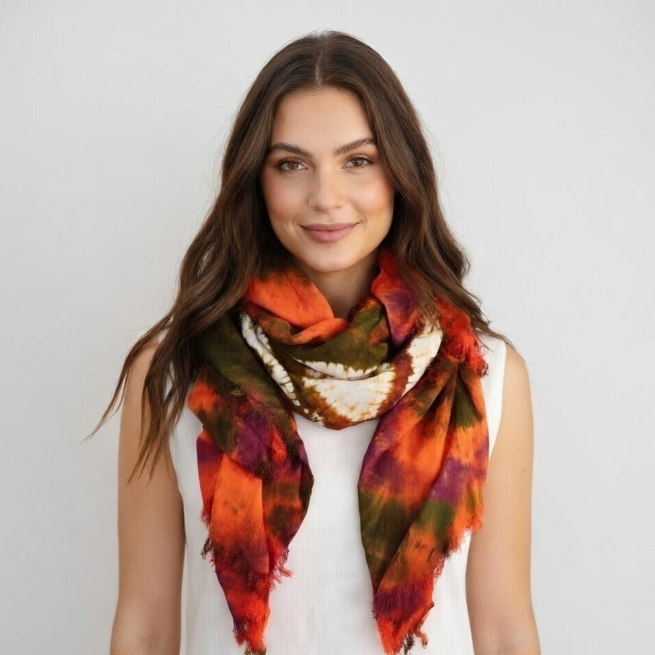Earth-tone Purple Petalmark Scarf