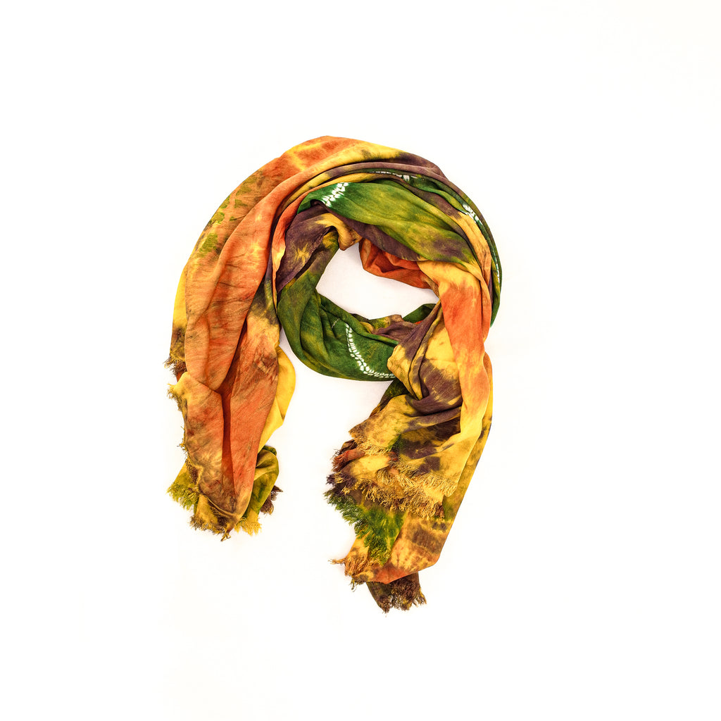 Earth-tone Brown Petalmark Scarf